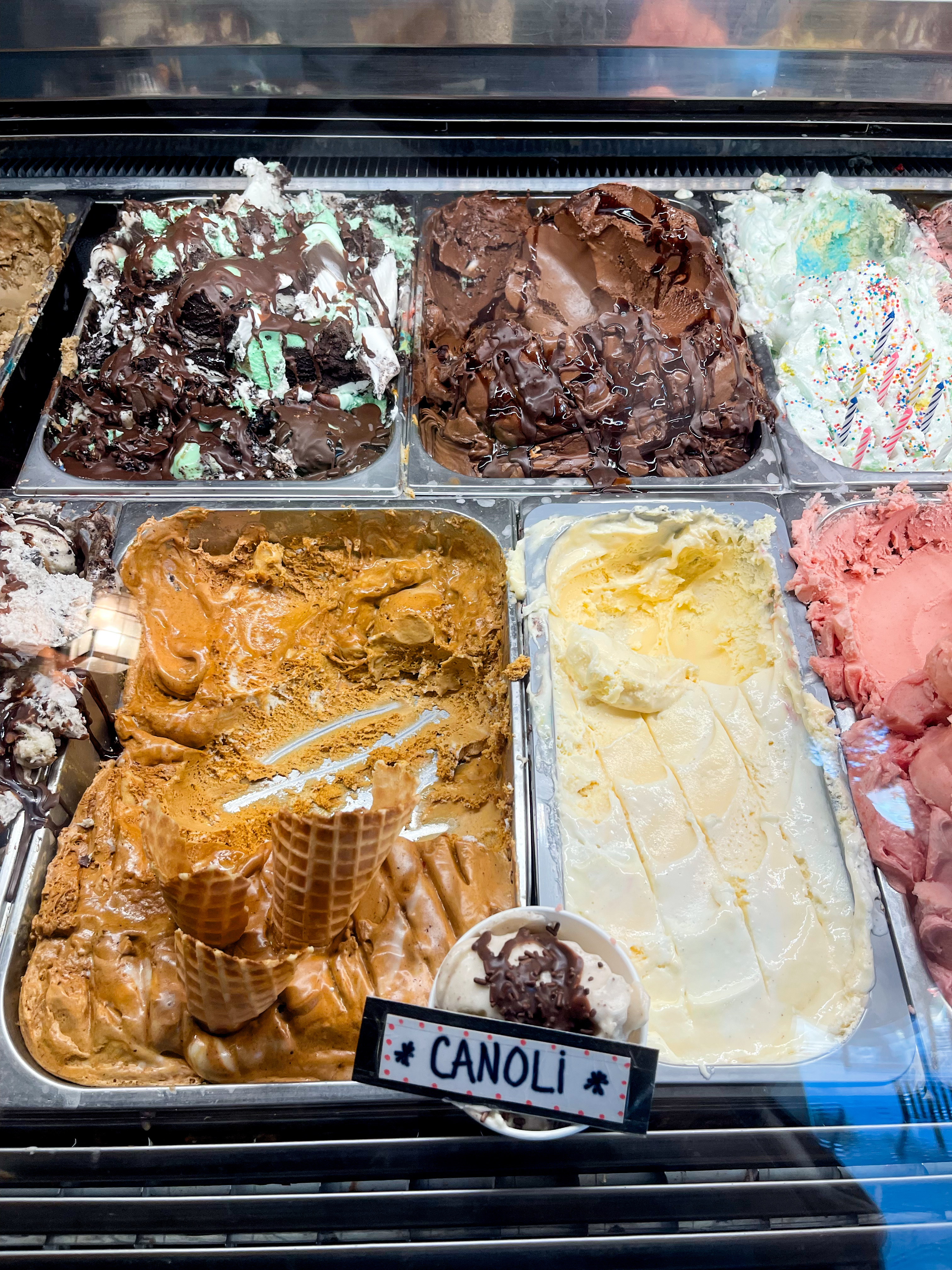 Containers of gelato at Boccato, a gelato shop located in Alexandria, Virginia